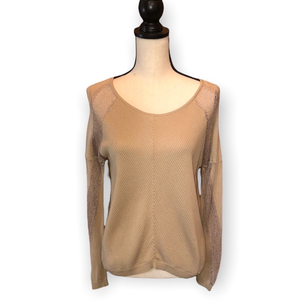 Tan Ribbed Guess Sweater - Picture 2 of 6